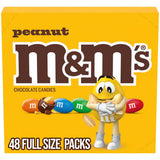 M&M'S Peanut Chocolate Candy, Individually Wrapped Full Size 1.74 oz Bag, Pack of 48 Bulk Candy Chocolate for Parties, Baking and Sharing