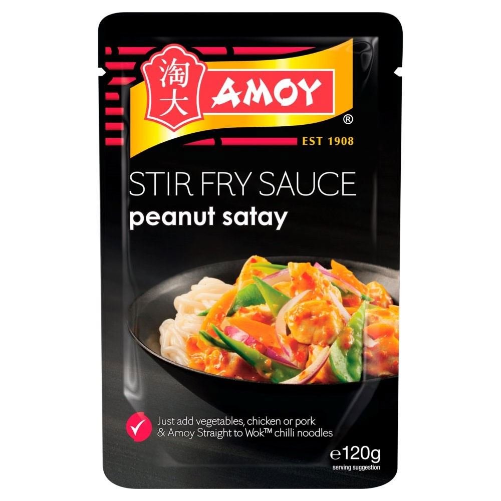 Amoy Straight to Wok Peanut Satay Stir Fry Sauce (120g) - Pack of 2