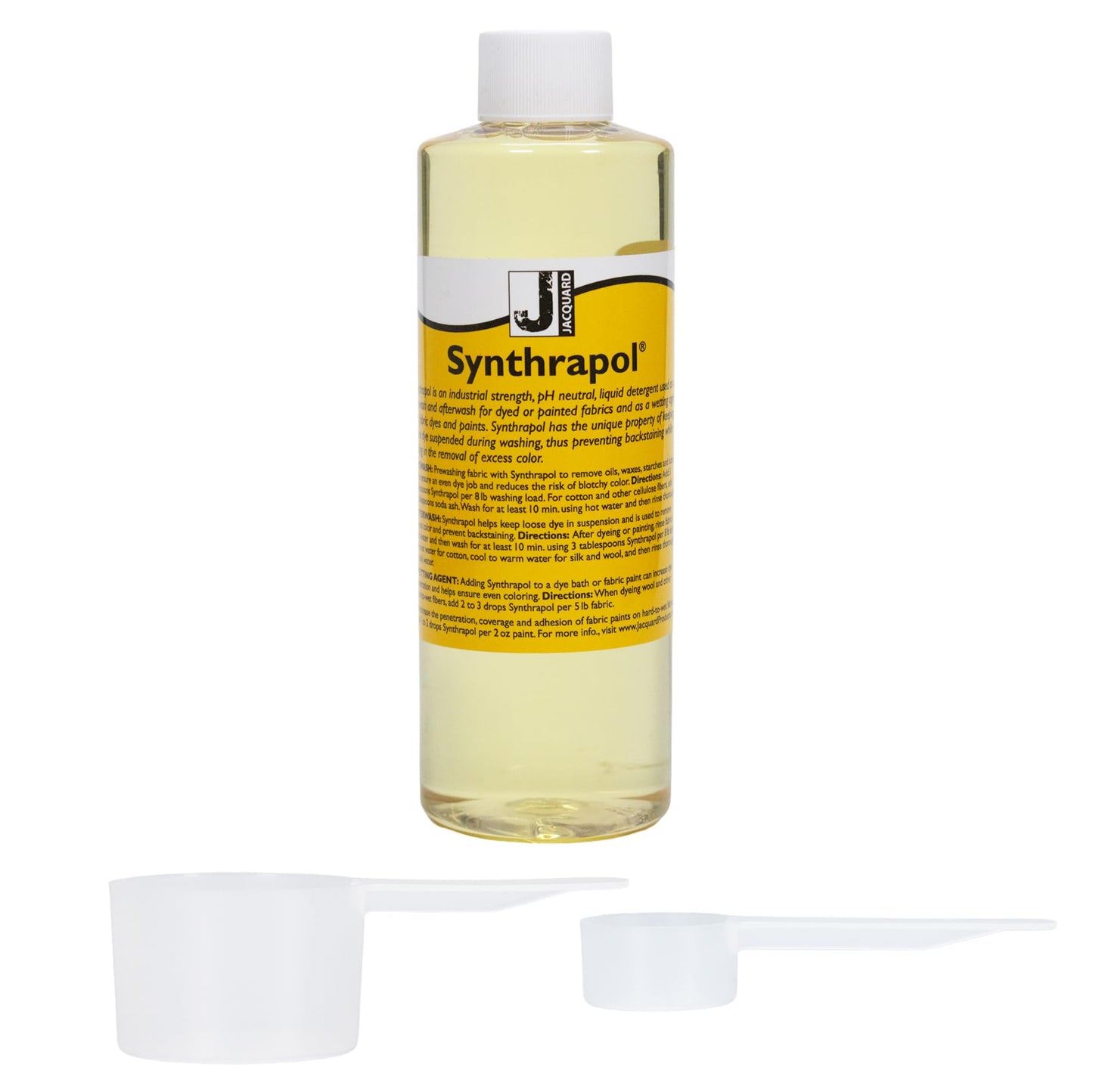 Jacquard Synthrapol Detergent 8 fl oz - pH Neutral Laundry Detergent for Quilts, Silk & Dyeing - Moshify Bundle with 1 fl oz & 5 ml Measuring Scoops