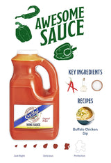 Crystal Pure Louisiana Original Hot Wing Sauce, 1 Gallon, Aged Cayenne Peppers, Buffalo Wing Marinade, Bake, Broil, Grill