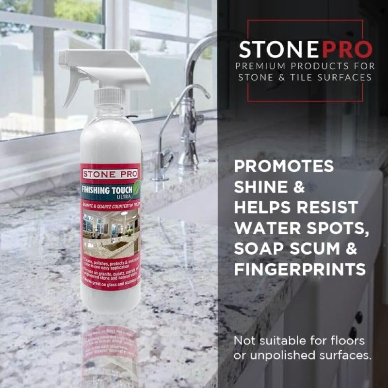 Stone Pro, Stone Spray Polish & Cleaner, Finishing Touch For Countertops Only