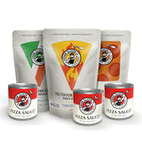 Urban Slicer Pizza Worx - 3 Pack Variety Pizza Doughs & 3 Pizza Sauces - Neapolitan, Deep Dish, and Grilling Dough - Pizza Making Kit - Makes 6 Pizzas