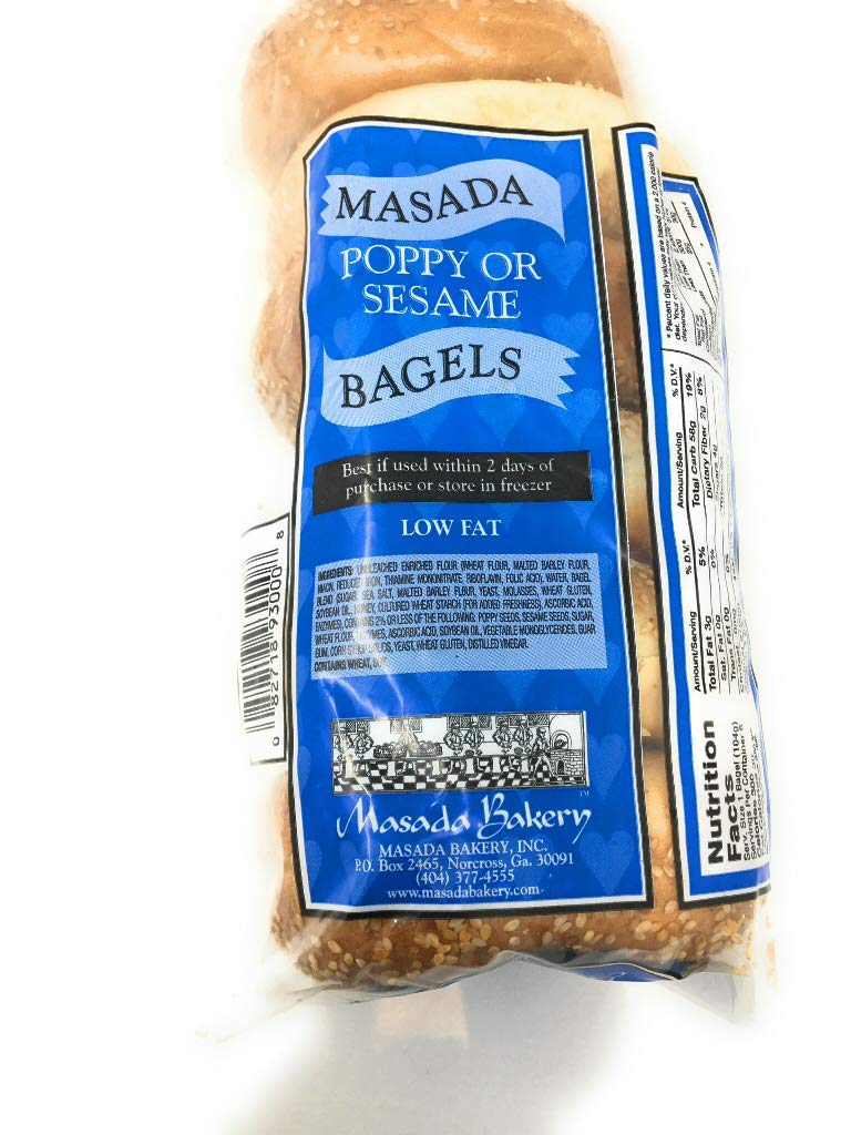 MASADA BAKERY Bagel Sesame Seed, 6 PK