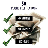 Thai Lemongrass and Pandan Tea - 50 Plastic Free Bags | Organic, Caffeine Free, Vegan Friendly | Perfect for Hot & Iced Tea, Zero Sugar