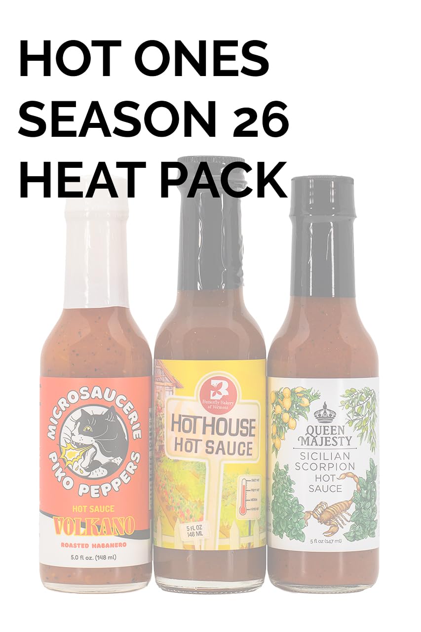 Hot Ones Hot Sauce Challenge Set - Season 26 Heat - Gift Sets Variety Pack - Made with Natural Ingredients - Unique Small Batch Sampler - 5 fl oz