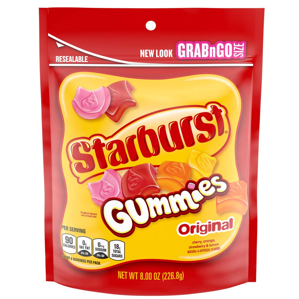 STARBURST Original Gummies Candy, 8-Ounce Grab N Go Size Resealable Bag