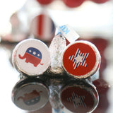 Big Dot of Happiness Election Republican - Political Election Party Round Candy Sticker Favors - Labels Fit Chocolate Candy (1 Sheet of 108)