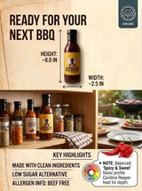 African BBQ Sauce - Bold, Smoky & Spicy Barbecue Sauce | Low Sugar BBQ Sauce, Marinade & Glaze for Chicken, Ribs, Wings, Steak & Seafood | Peri-Peri