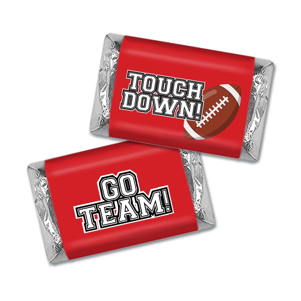 68 Pcs Red Football Party Candy Favors Miniatures Chocolate - Touchdown