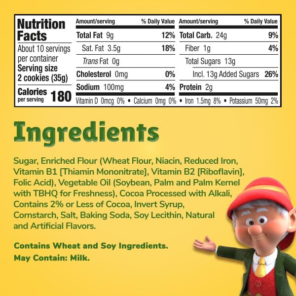 Keebler E.L. Fudge Elfwich Cookies, Sandwich Cookies Stuffed with Crème Filling, 13.4 oz