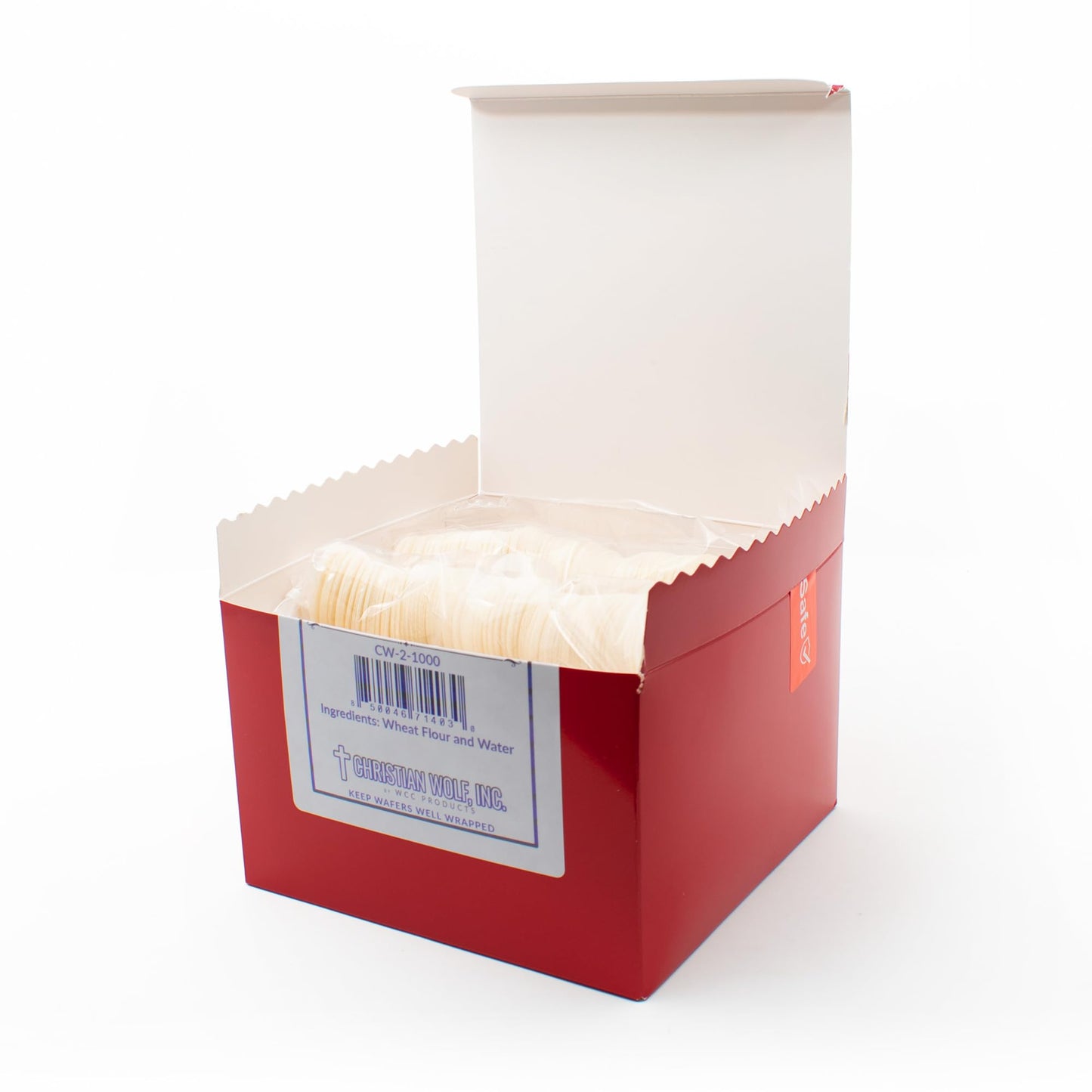White Communion Wafer 1-5/16" No. 2 with Crucifix Design