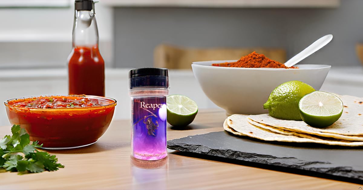 Wicked Reaper Carolina Reaper Chili Powder - 2 oz | Extreme Heat Dried Spice, 2.2 Million+ Scoville Heat Units | All-Natural Ghost Pepper Alternative
