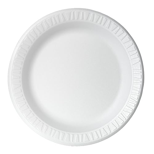 DART Concorde Foam Plates, 9", White, Carton Of 500