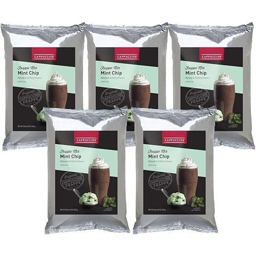 Cappuccine Ice Coffee Frappe Mix - Case of 5 Bags (Mint Chip Frappe)
