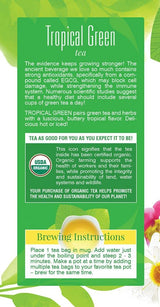 Davidson's Organics, Tropical Green, 25-count Tea Bags, Pack of 6