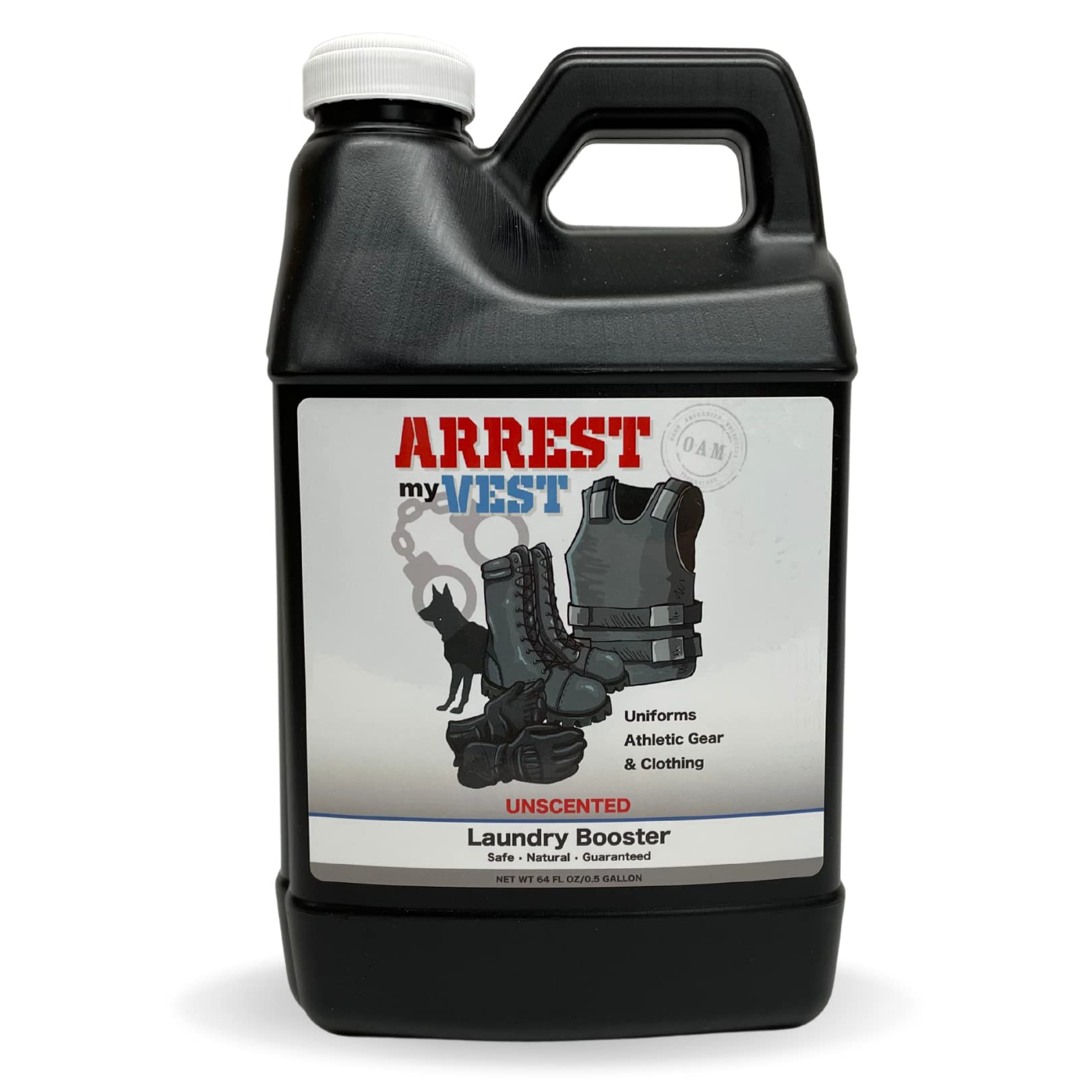 Arrest My Vest Military Grade Laundry Booster Deodorizer For Strong Odor to Get The Sweat Smell Out of Clothes, Uniforms, Police Gear, and All Fabrics