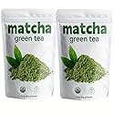 (0.5lbs/2pack) Premium Culinary Grade, USDA-Certified Organic Matcha, 100% Pure Green Tea Powder, Perfect for Lattes, Smoothies, Desserts and Baking