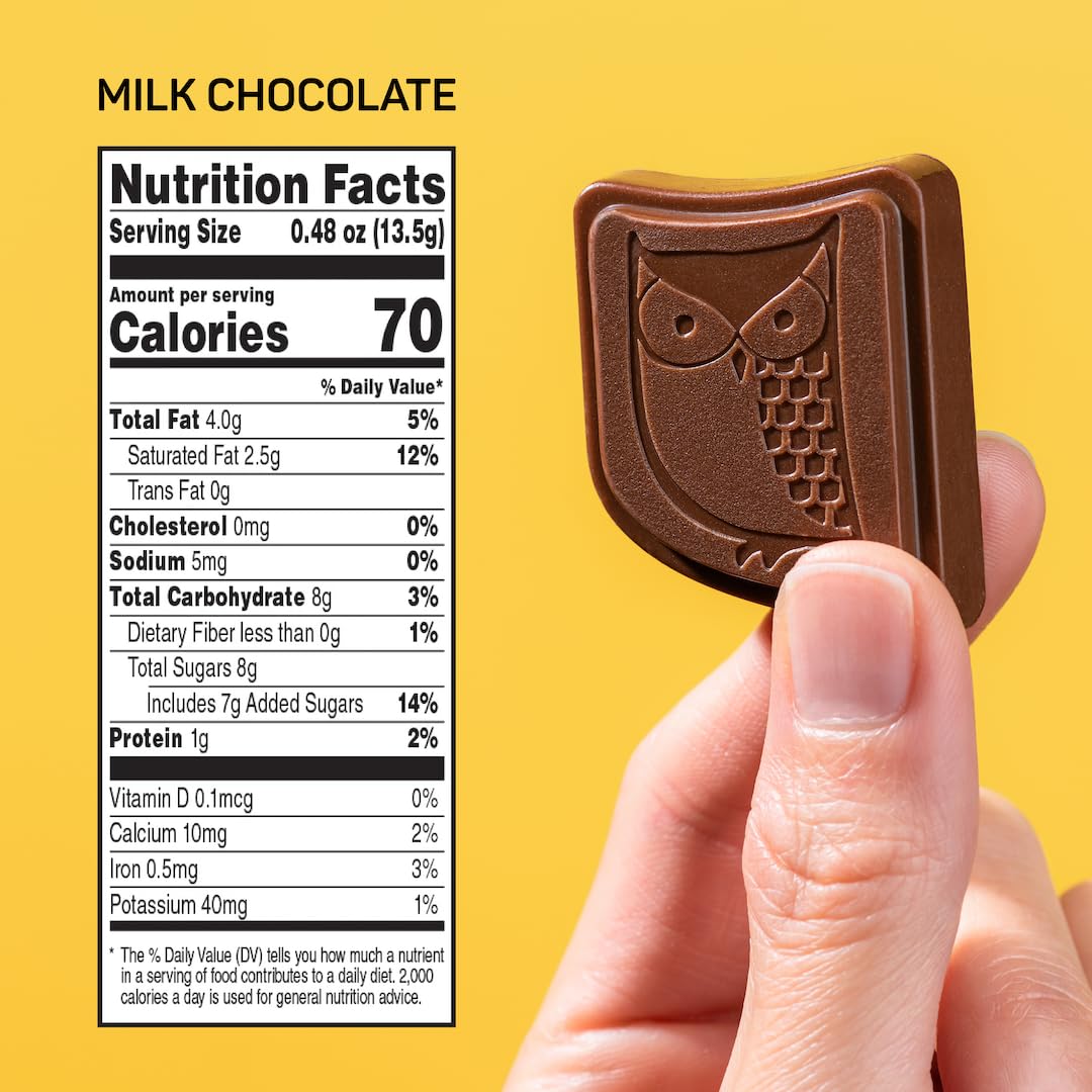 AWAKE - Caffeinated Chocolate Bites - Milk Chocolate, 50 Bites - 50mg Caffeine - Individually Wrapped Energy Bites - Coffee Alternative - Fairtrade