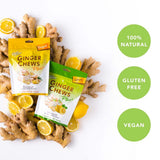 Prince of Peace Ginger Chew Plus+ with Lemon, 3 oz. Bag - Digestive Aid, Relief, Healthy Candy, Stomach Aid