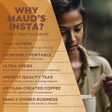 Maud's Spiced Chai Tea Latte Instant Packets, 16 ct, 100% Gourmet Blended Tea Leaves, Instant Hot or Iced Chai Tea Latte - Just add water
