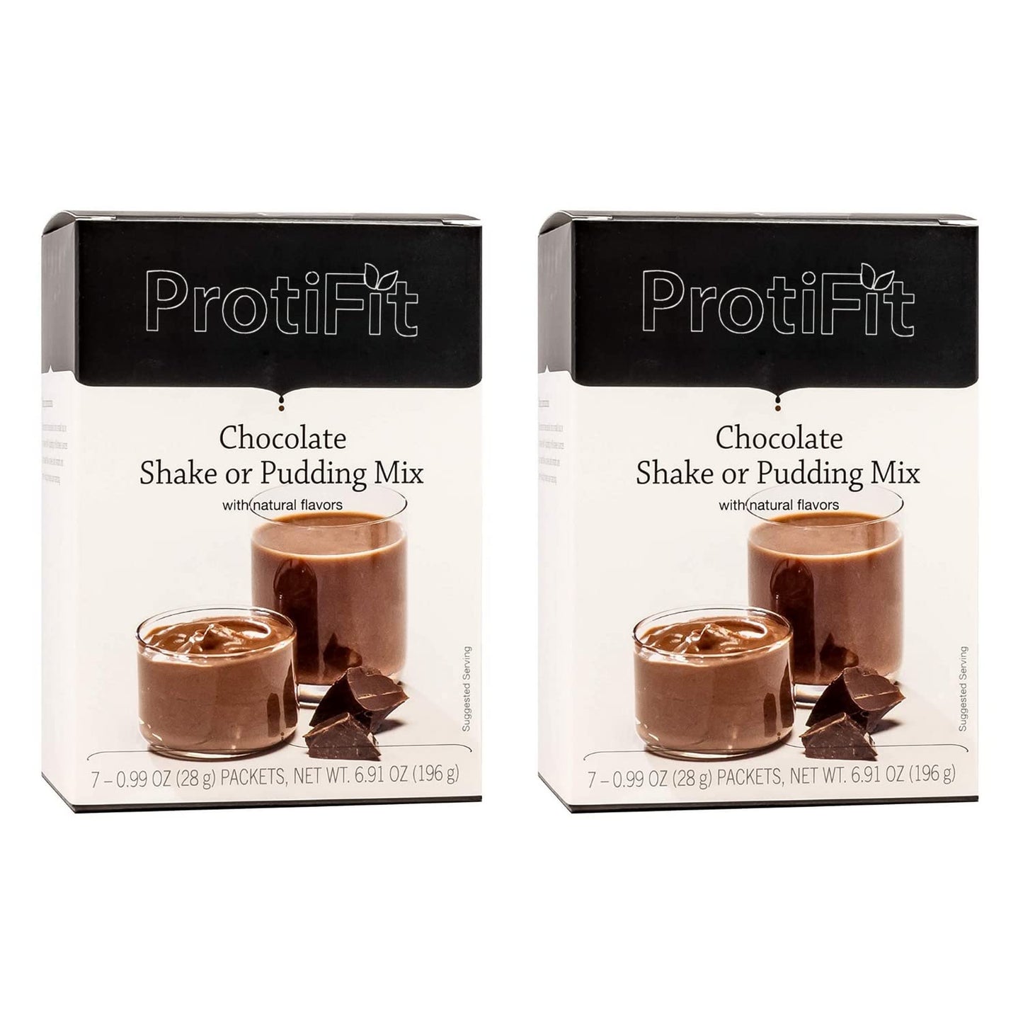 PROTIFIT - High Protein Chocolate Pudding & Shake Mix 2 Pack, 15g Protein, Low Calorie, Low Fat, Low Carb, Aspartame Free, Idea Protein Compatible