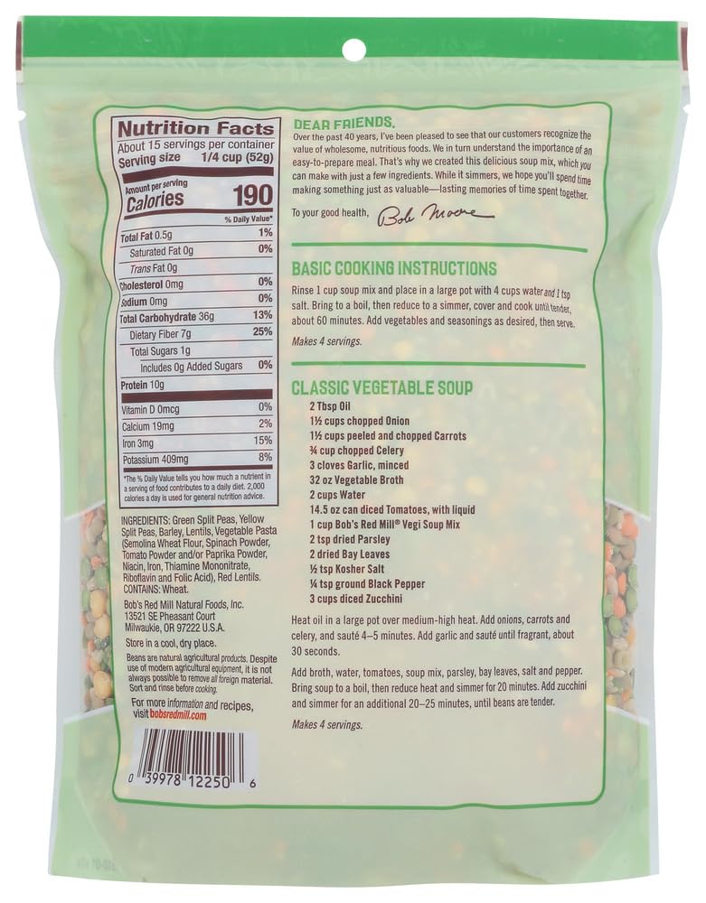 Bob's Red Mill Soup Mix Vegi, 28-ounces (Pack of4)
