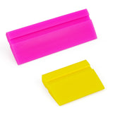 2-Piece DIY Mini Squeegee Set - Soft Silicone Window Tint Squeegee for Glass, Mirror, Shower - (pink4.7in x 1.9in, yellow2.4in x 1.9in)