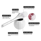 Toilet Brush Stainless Steel and Canister Toilet Bowl Brush and Holder for Bathroom Storage Strong White