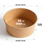 TOPtoper 36Oz 50Pcs Large Paper Bowls with Lids, Disposable Soup Serving Bowls Bulk Party Supplies for Hot/Cold Food, Soup (36 OZ)