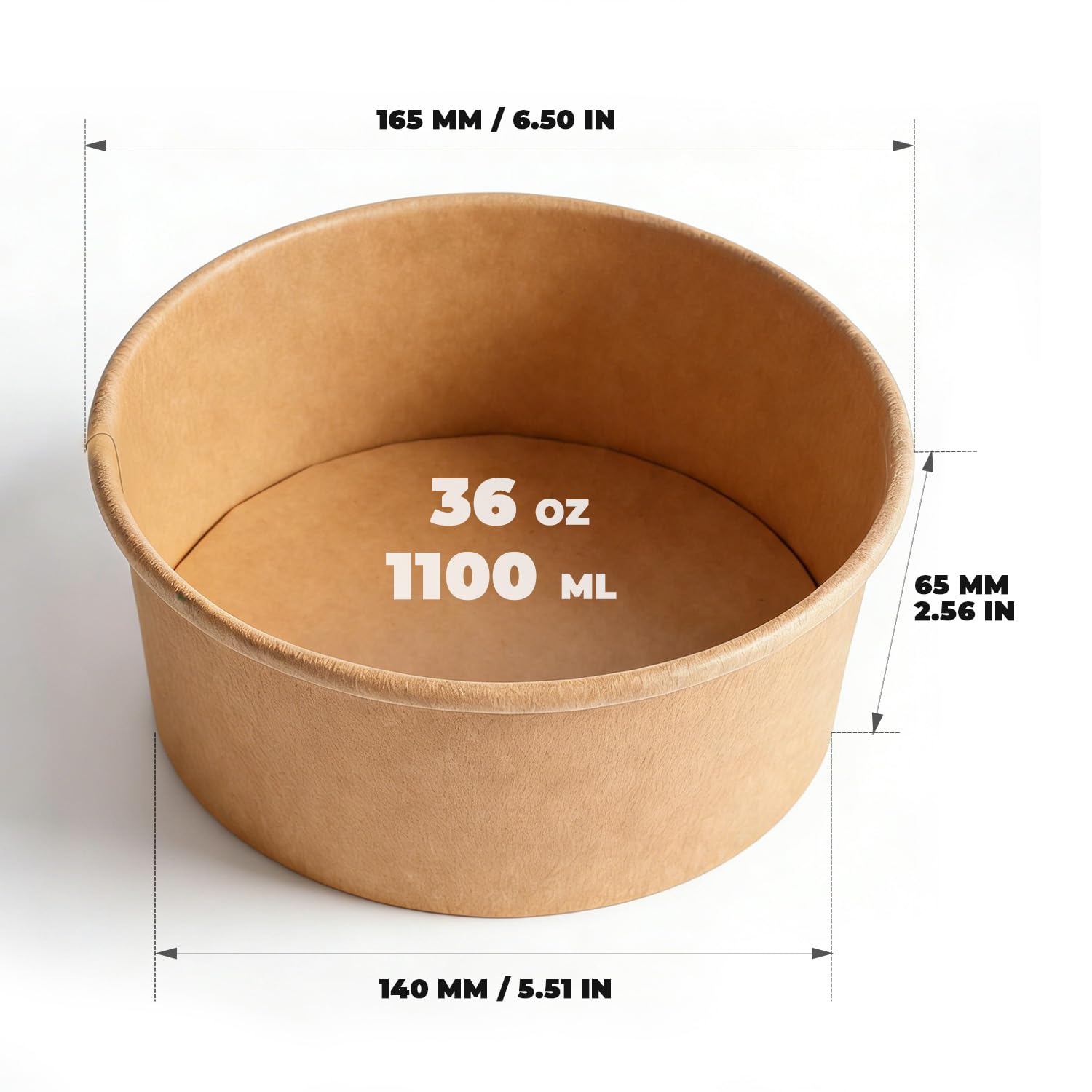 TOPtoper 36Oz 50Pcs Large Paper Bowls with Lids, Disposable Soup Serving Bowls Bulk Party Supplies for Hot/Cold Food, Soup (36 OZ)