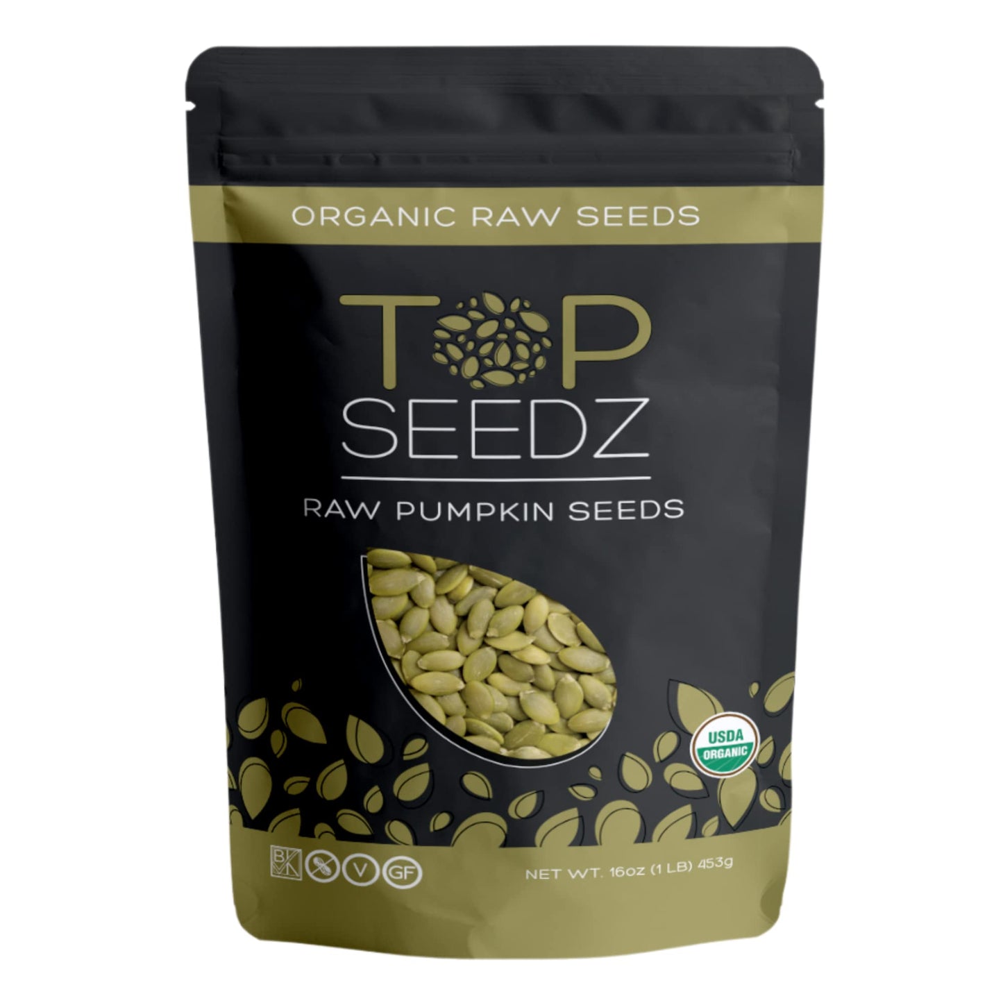Top Seedz Certified USDA Organic Raw Pumpkin Seeds (Pepitas)| Premium Fresh and Unsalted, Shell-Free Pumpkin Seeds | Gluten-Free, Nut-Free, Vegan