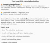 Platto Energy Drink, Blue Raspberry, Framboise Bleu, 12X473ML, Sans Sucre,Sugar Free,