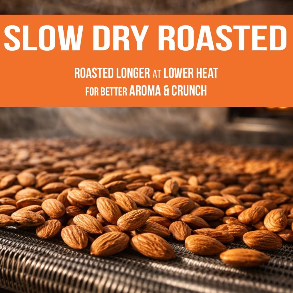 Roastery Coast - Daily Nuts Just Roasted Almonds | Almonds Bulk 3 LB | Unsalted Nuts| Slow Dry Roasted | Steam Pasteurized | Plant Protein | Gluten