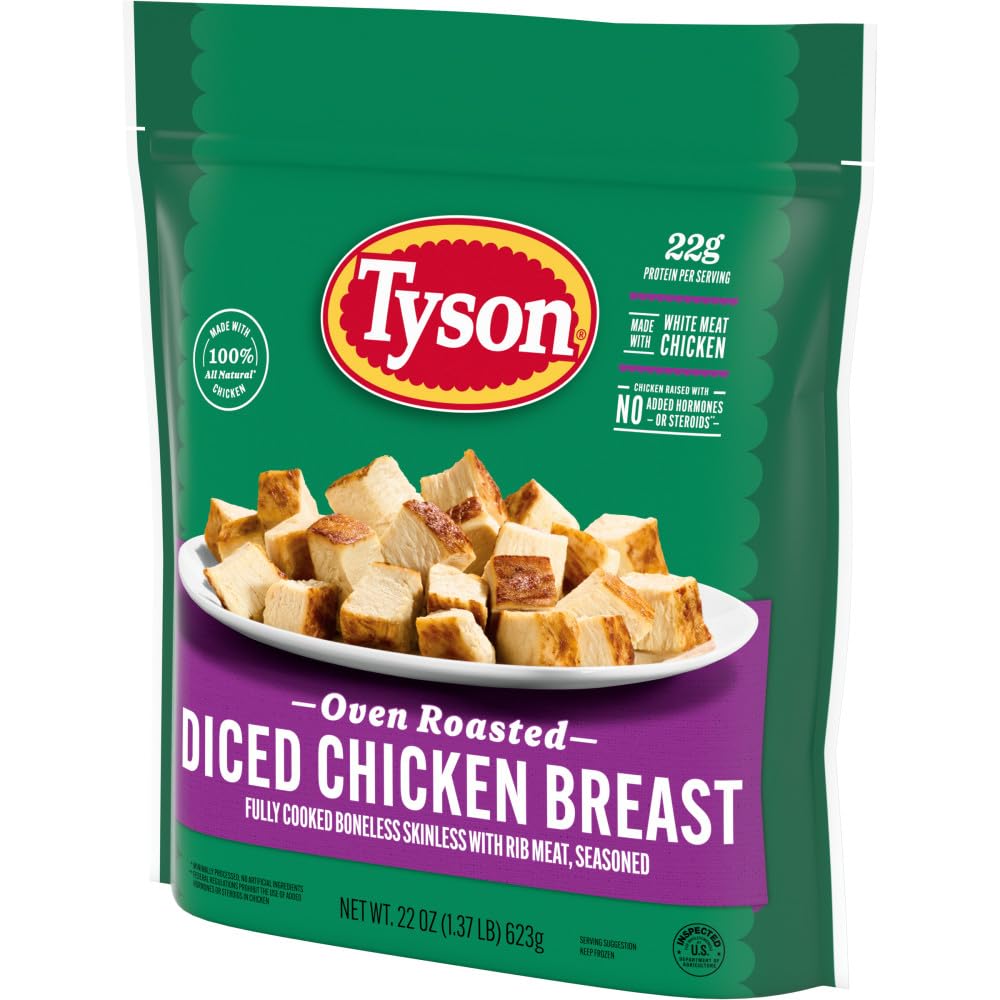 Tyson Grilled & Ready Fully Cooked Oven Roasted Diced Chicken Breast, 22 oz. (Frozen)