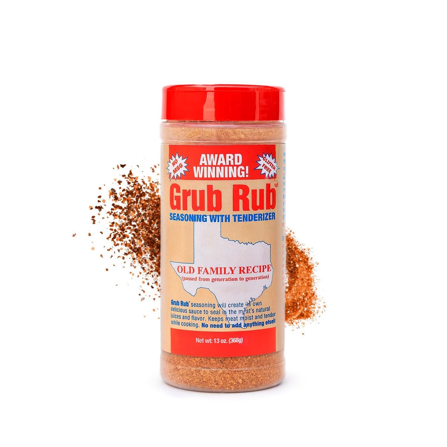 Grub Rub BBQ Blend - Award-Winning Seasoning Family Recipe For Smoking & Grilling Moist, Tender, Juicy Meats - Pork, Steak, Brisket, Seafood, Veggies
