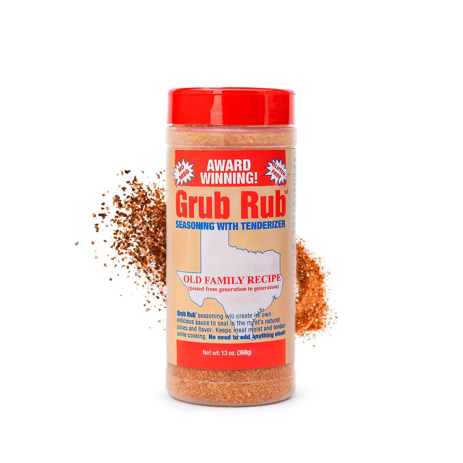 Grub Rub BBQ Blend - Award-Winning Seasoning Family Recipe For Smoking & Grilling Moist, Tender, Juicy Meats - Pork, Steak, Brisket, Seafood, Veggies