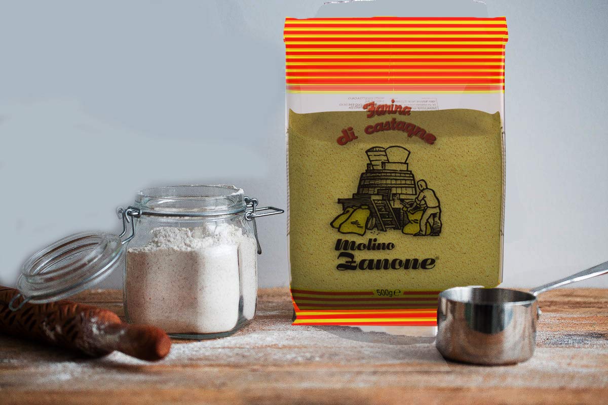 Gluten Free Chestnut Flour, 17.06 Ounces - Molino Zanone Farina di Castagne, 500 grams