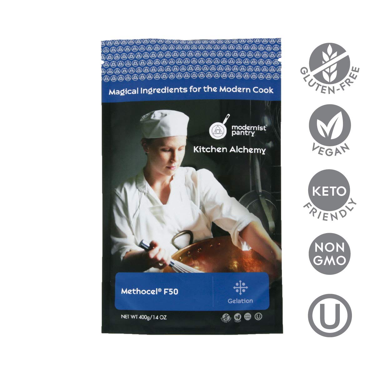 Hydroxypropyl Methylcellulose - Methocel® F50 ? Non-GMO Vegan OU Kosher Certified - 400g/14oz
