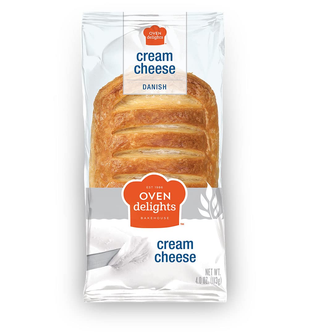 Oven Delights Cream Cheese Danish Pastries - Bakery fresh - Breakfast pastries - Real fruit - perfectly cooked - taste simply fresher | 4oz | Pack