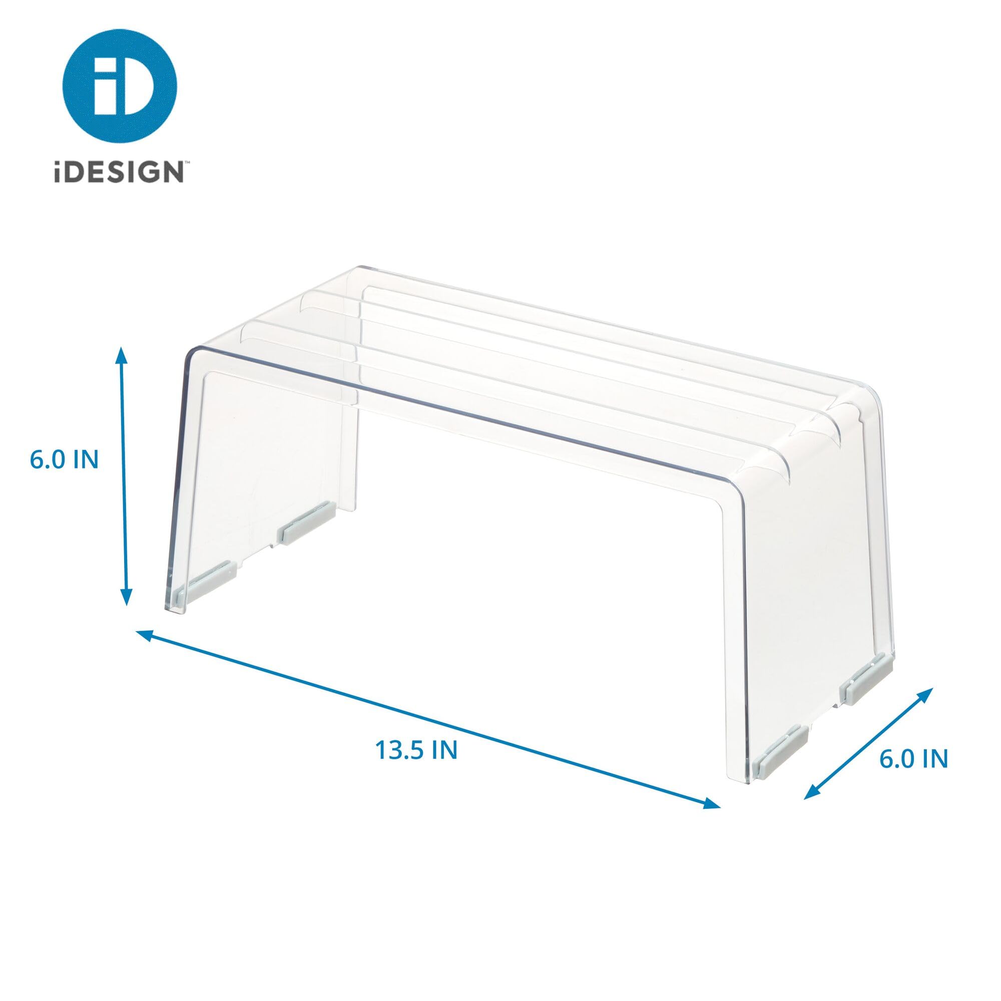 iDesign Recycled Plastic Narrow Laundry Room Organization Detergent Riser - 13.5” x 10” x 6”, Clear Bin