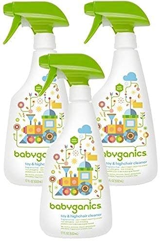 Babyganics Toy & Highchair Cleaner, Pack of 3, Fragrance-Free Multipurpose Household Cleaning Spray for Kids Toys, High Chair, and More, Child Safe