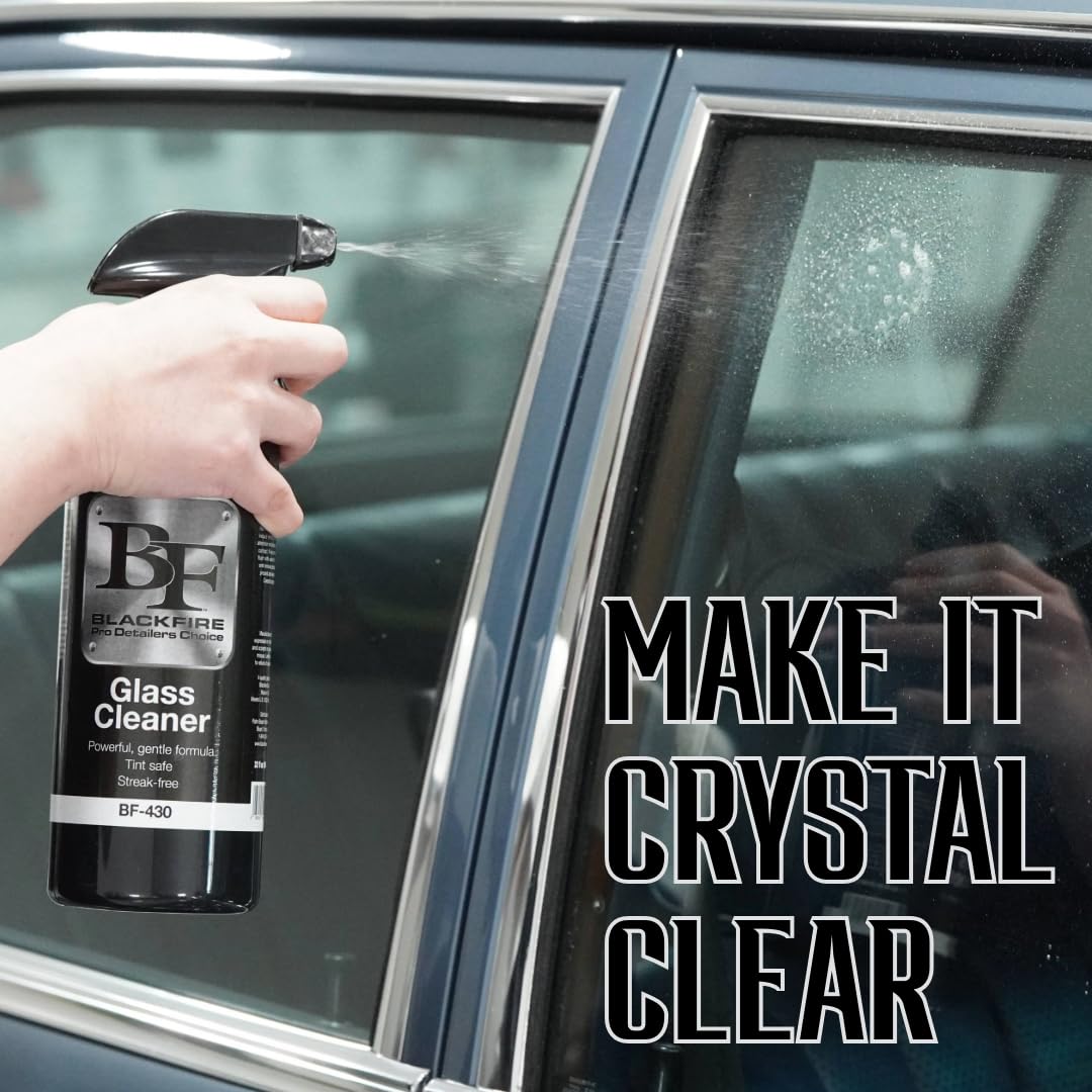 Blackfire Pro Detailers Choice Glass Cleaner | Streak-Free & Ammonia-Free Formula | Safe for Tinted Windows & Automotive Glass | BF-430 | 32 oz Spray