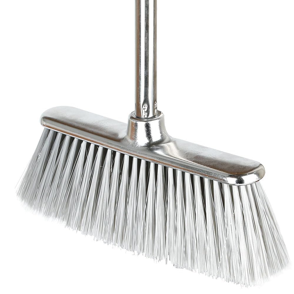 GLOHOO Indoor Soft Bristles Angle Sweeping Broom with Long Handle for Kitchen Hardwood Floor Cleaning