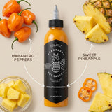 Heartbeat Hot Sauce Pineapple Habanero - (Pack of 2, 6 fl. oz.) Bottles - Habanero Hot Sauce for Tacos, Wings and Grilling - Mango Habanero Sauce