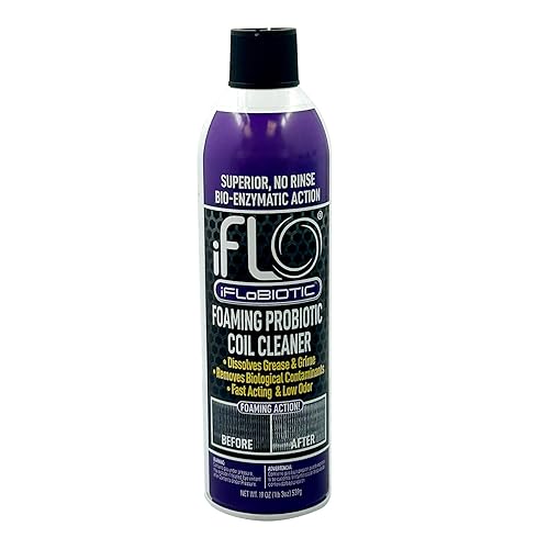 iFLO® iFLOBiotic Foaming Probiotic Coil Cleaner, No-Rinse A/C Cleaner Foam Spray for HVAC Evaporator & Condenser Units, Concentrated Coil Spray