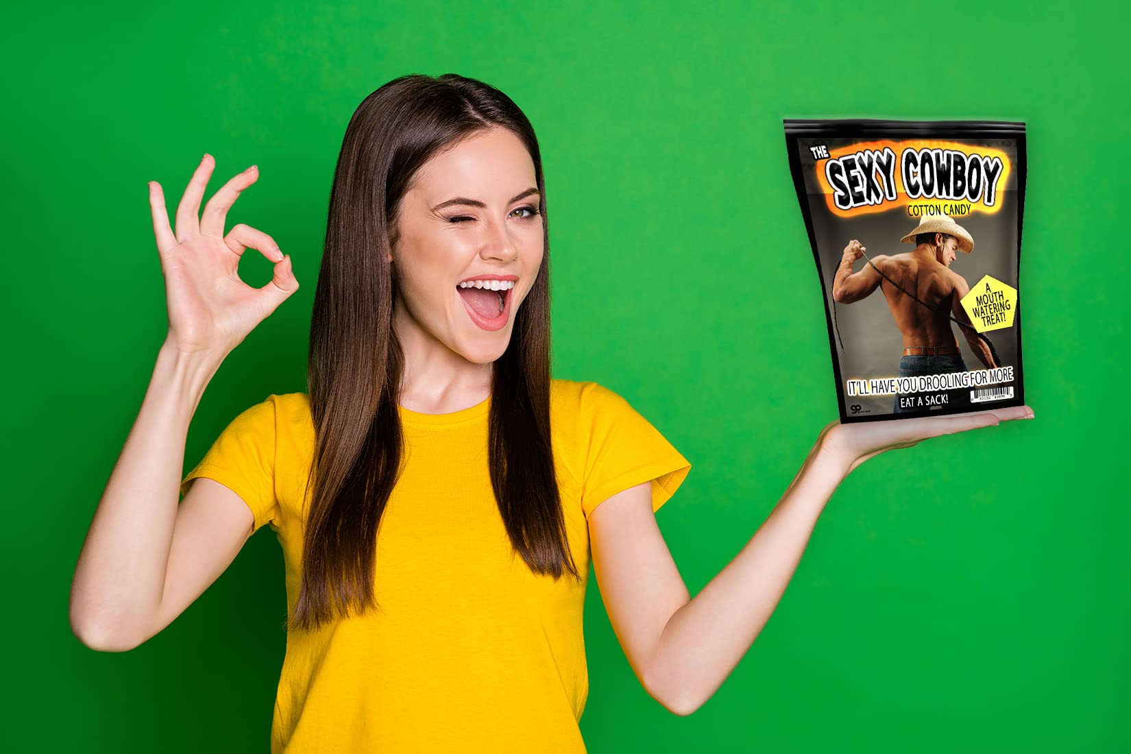 The Sexy Cowboy Cotton Candy - A Mouth Watering Treat - Eat a Sack - Funny Gag Gift Ideas for Ladies - Fun Gifts for Mom - Snack for Women - Funny
