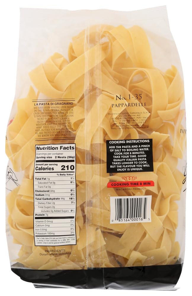 Garofalo - Premium Durum Wheat Semolina Pappardelle Pasta, Italian Made, Bronze-Drawn, Al-Dente, One-Ingredient Pasta (2 pack)