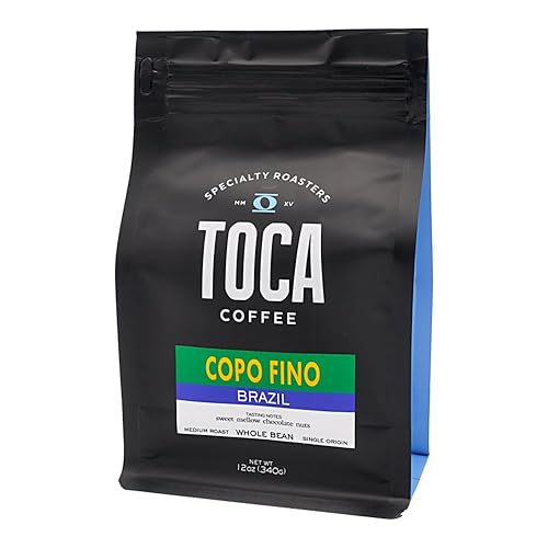 TOCA Coffee Brazil Copo Fino Whole Bean Medium Roast, (12 oz Bag)