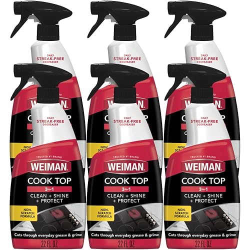 Weiman 6-Pack Cooktop Cleaning Spray - Cooktop & Oven Cleaner for Streak & Residue Free - Non-Abrasive Degreaser Safe for Glass & Ceramic