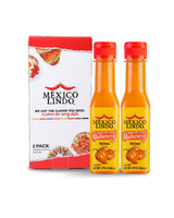 Mexico Lindo Red Habanero Hot Sauce, Real Red Habanero Chili Pepper, 78,200 Scoville Level, Enjoy with Mexican Food, Seafood & Pasta, 5 Fl Oz Bottles